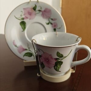 Teleflora Floral Painted Tea Cup And Saucer